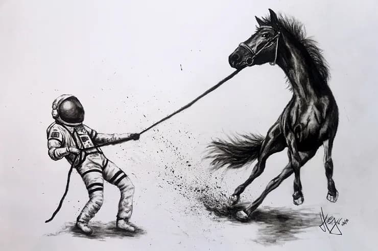 Hunter Flynn charcoal drawing 1
