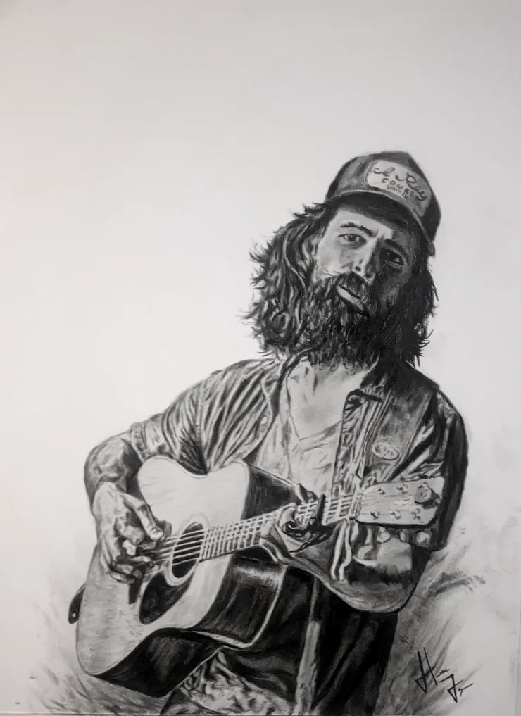 Hunter Flynn charcoal drawing 6