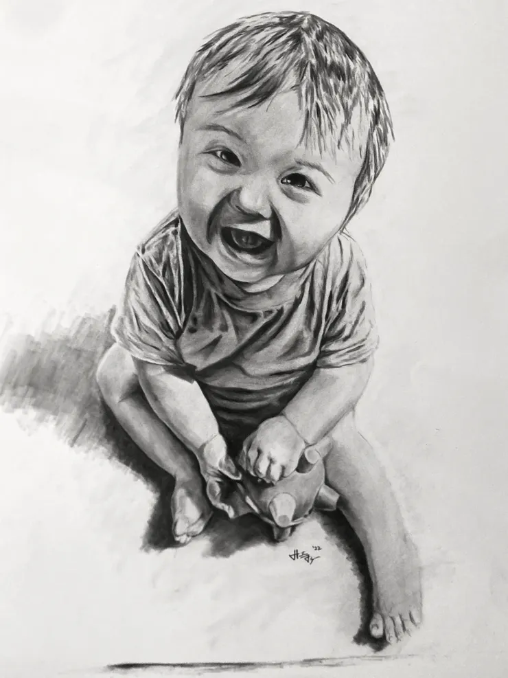 Hunter Flynn charcoal drawing 7
