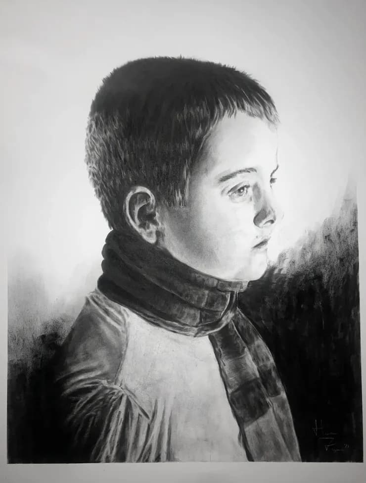 Hunter Flynn charcoal drawing 9